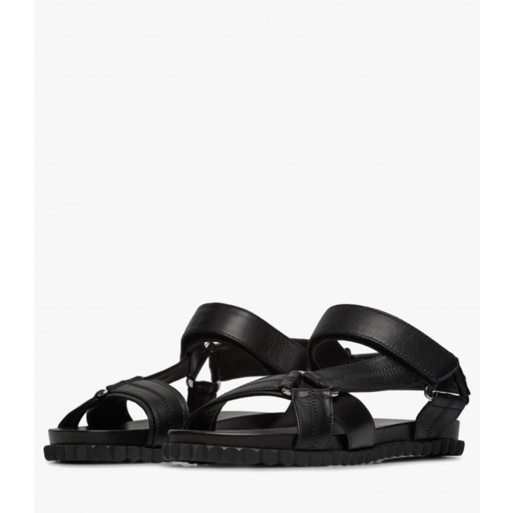NWT VOILE BLANCHE FRANCIS ZIG Leather Sandals in Black - Picture 2 of 16